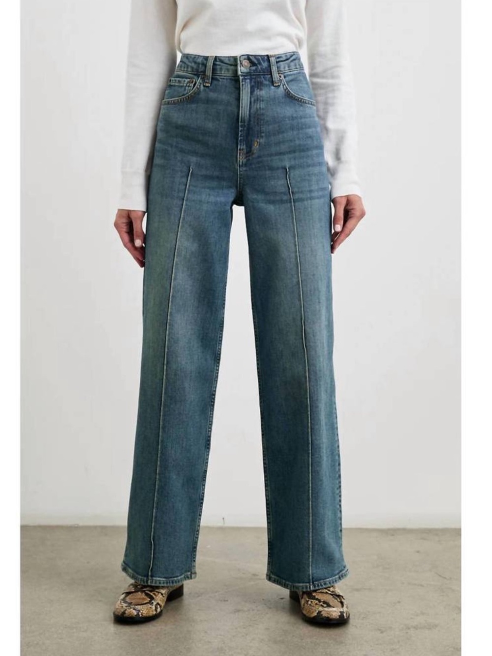 RAILS Getty Pintuck Wide Leg High Rise Authentic Blue Denim Jeans Size 29